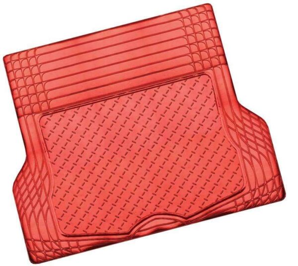 HomeDiscount-ALUMINIUM LOOK 1-Piece Boot Mat - RED [Rubber/Aluminium Look]