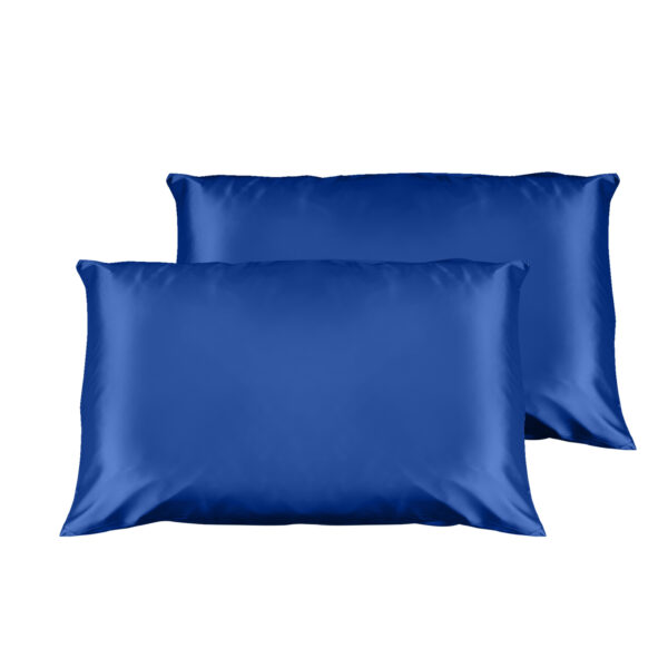 HomeDiscount-Luxury Satin Pillowcase Twin Pack Size With Gift Box Luxury  - Navy Blue