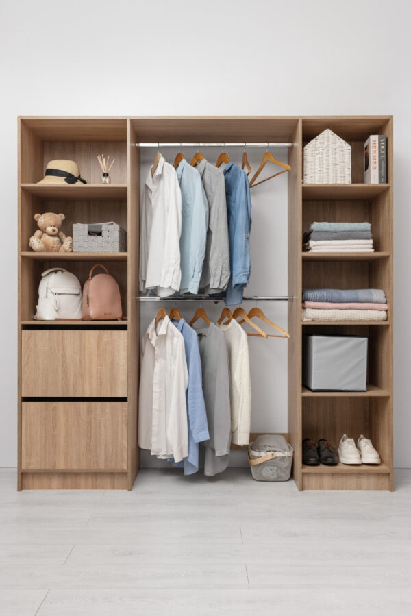 HomeDiscount-BASEL 2M WALK IN WARDROBE KIT - CLASSIC - NATURAL OAK