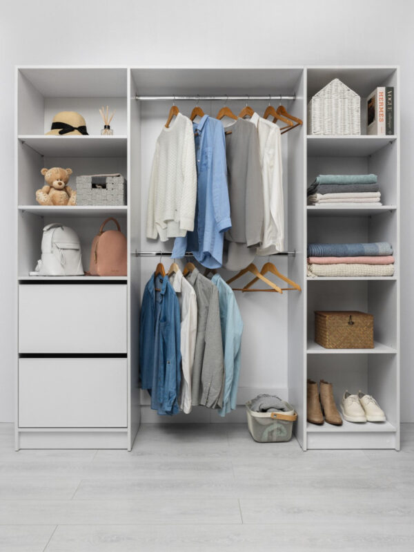 HomeDiscount-BASEL 2M WALK IN WARDROBE KIT - SLIM SHAKER - WHITE