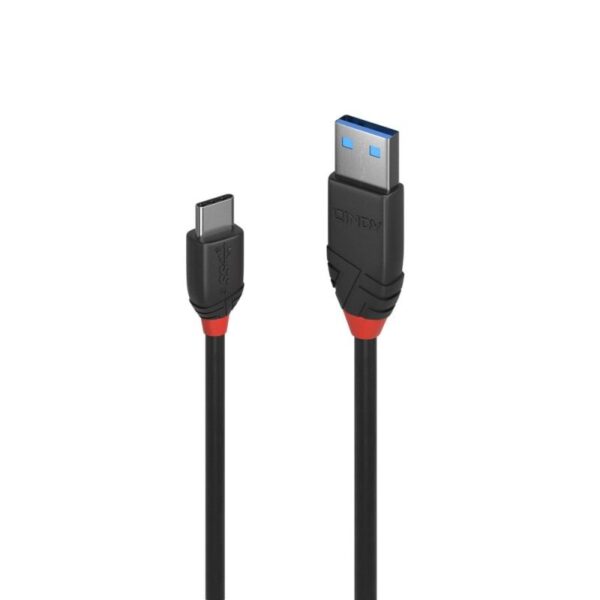 HomeDiscount-LINDY .5m USB C-A 3A Cable Black Line