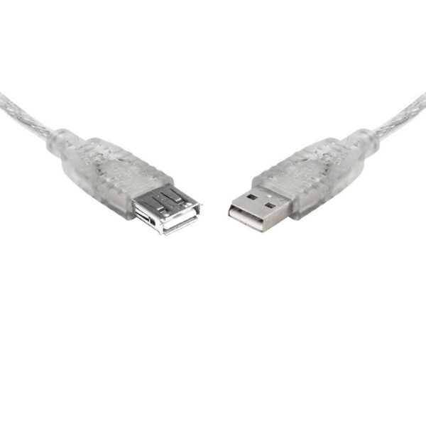 HomeDiscount-USB 2.0 Extension Cable 1m A to A Male to Female Transparent