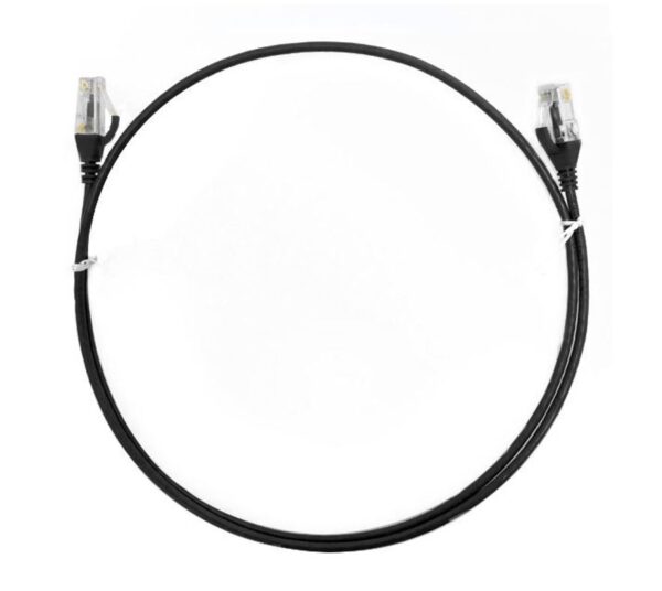 HomeDiscount-CAT6 Ultra Thin Slim Cable 2m / 200cm - Black Color Premium RJ45 Ethernet Netwo