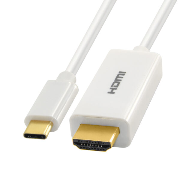 HomeDiscount-USB-C male to HDMI male cable  white color  gold plating  support 4k@60hz