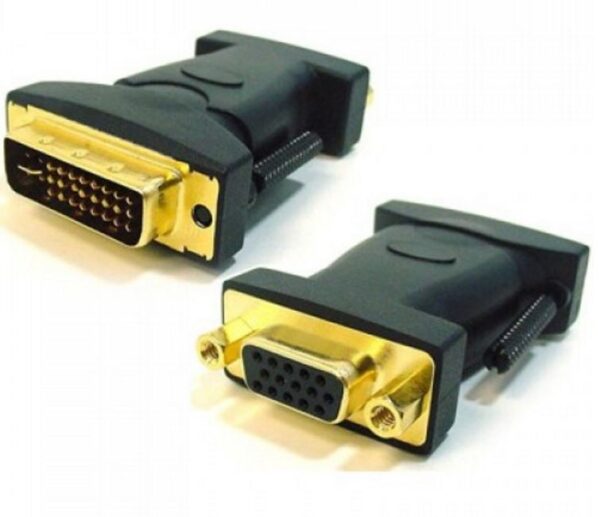 HomeDiscount-DVI to VGA Adapter Converter 24+5 pins Male to 15 pins Female Gold Plated