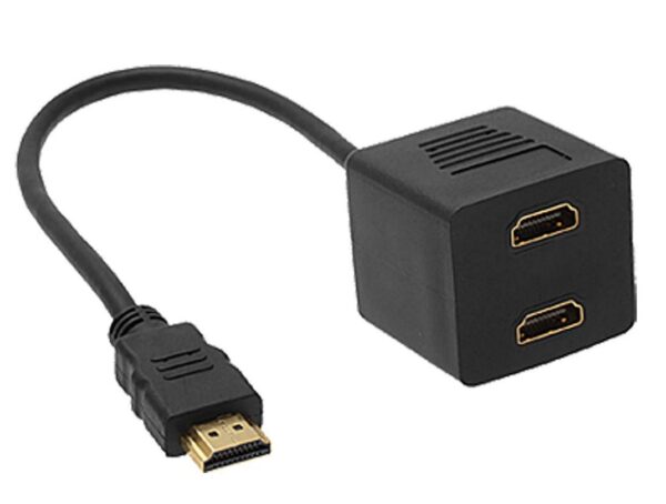 HomeDiscount-HDMI Splitter Cable 15cm - v1.4 Male to 2x Female Amplifier Duplicator Full HD