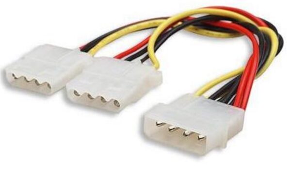 HomeDiscount-Internal Power Molex Cable 20cm - 5.25' 4 pins Male to 2x 5.25' 4 pins Female 1