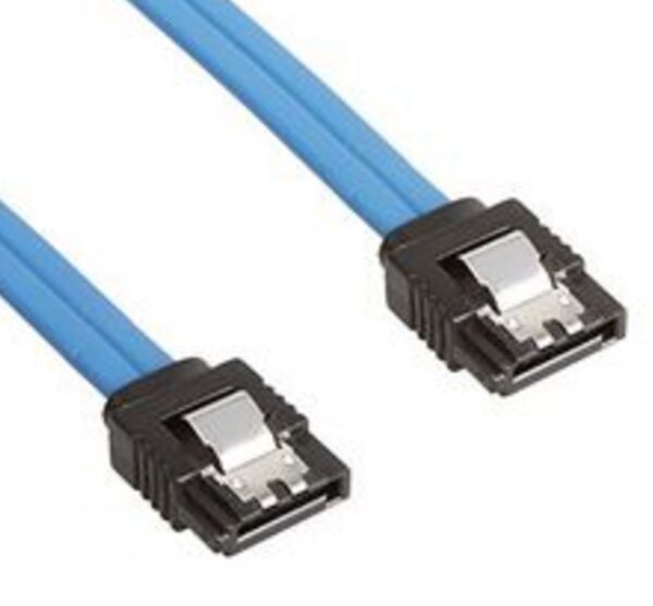 HomeDiscount-SATA 3.0 Data Cable 30cm Male to Male Straight 180 to 180 Degree with Metal Loc