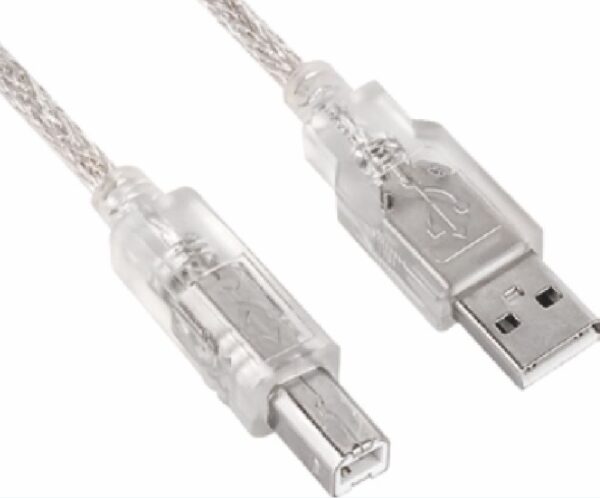 HomeDiscount-USB 2.0 Printer Cable 2m - Type A Male to Type B Male Transparent Colour CBUSBA