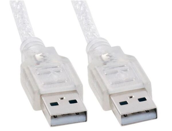 HomeDiscount-USB 2.0 Cable 1m - AM-AM Type A Male to Type A Male Transparent Colour RoHS CB8