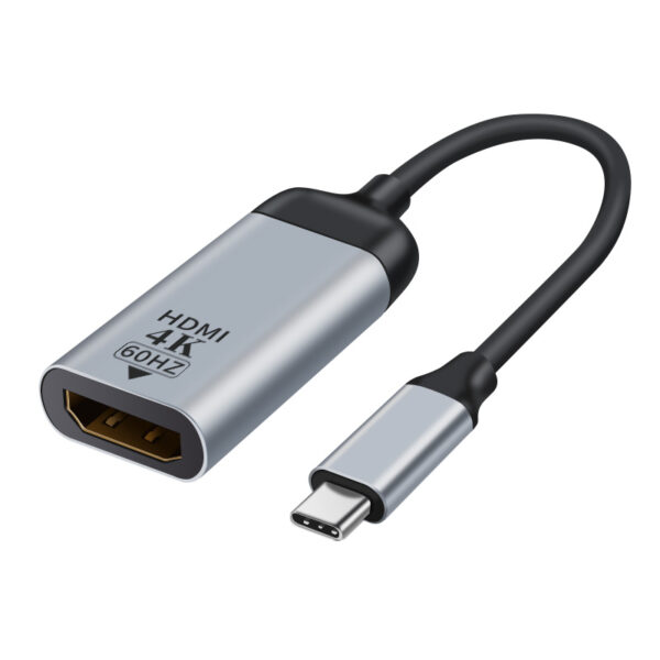 HomeDiscount-USB-C to HDMI Male to Female Adapter 15cm cable support 4K@60Hz Aluminum shell