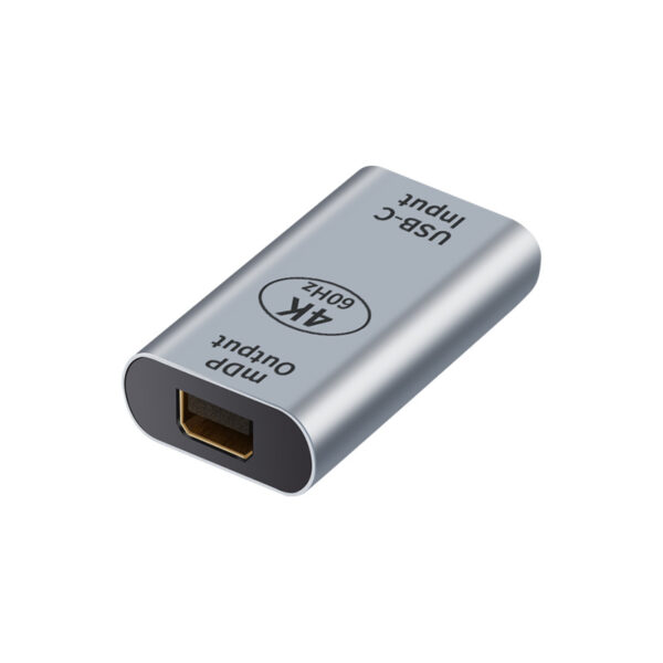 HomeDiscount-USB-C to Mini DP DisplayPort Female to Female Adapter support 4K@60Hz Aluminum