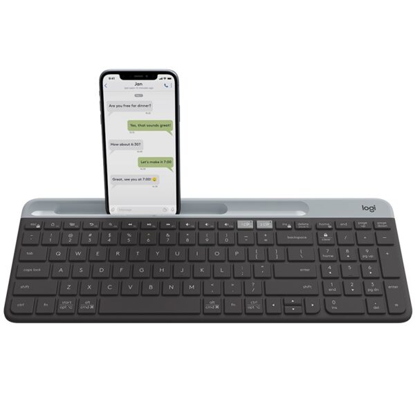 HomeDiscount-K580 Unifying Slim Easy Switch Multi-Device Wireless Keyboard - 18 months Batte