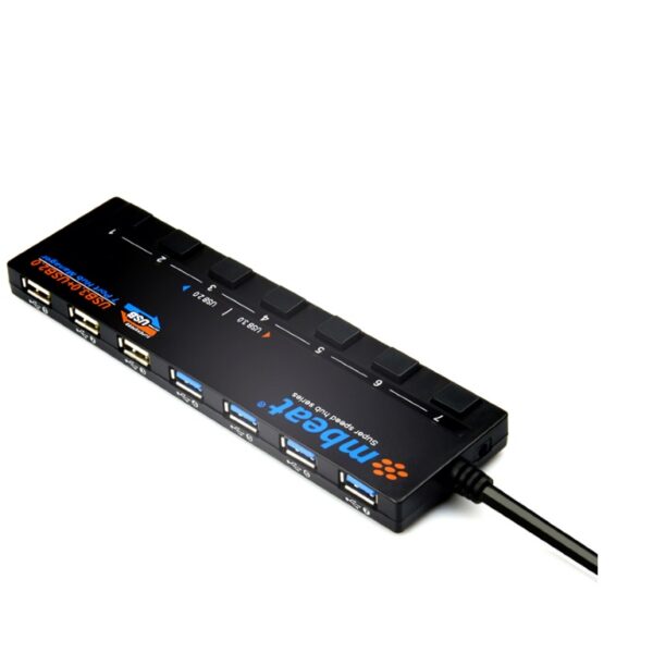 HomeDiscount-7-Port USB 3.0 & USB 2.0 Powered Hub Manager with Switches - 4x USB 3.0 with 5G