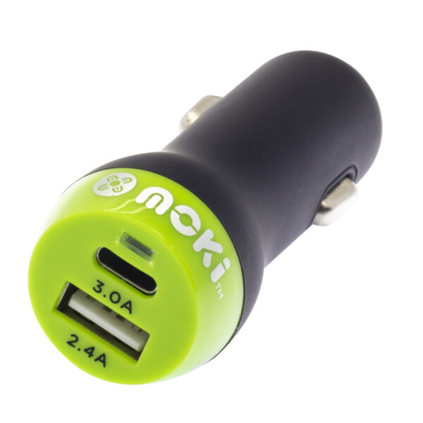 HomeDiscount-Car Charger + (Type-C + USB) 3.0 RapidCharge - Black