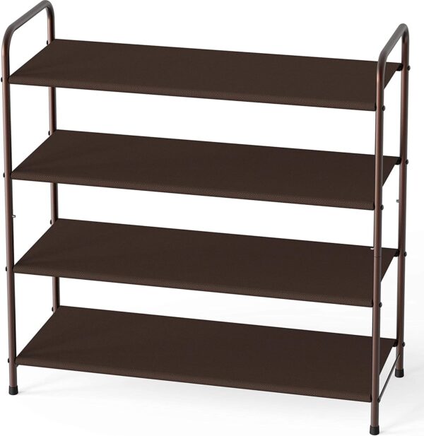 HomeDiscount-4 Tier Metal Shoe Rack Storage Organiser for Entryway and Bedroom