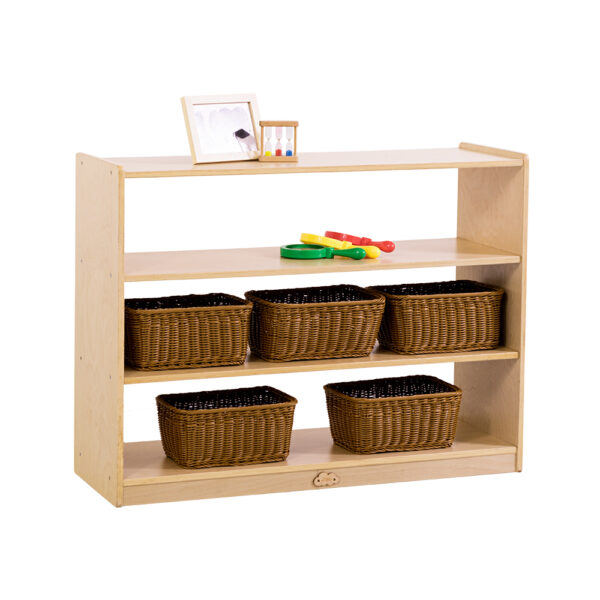 HomeDiscount-Jooyes 3 Shelf Wooden Storage Cabinet Open Back H76cm