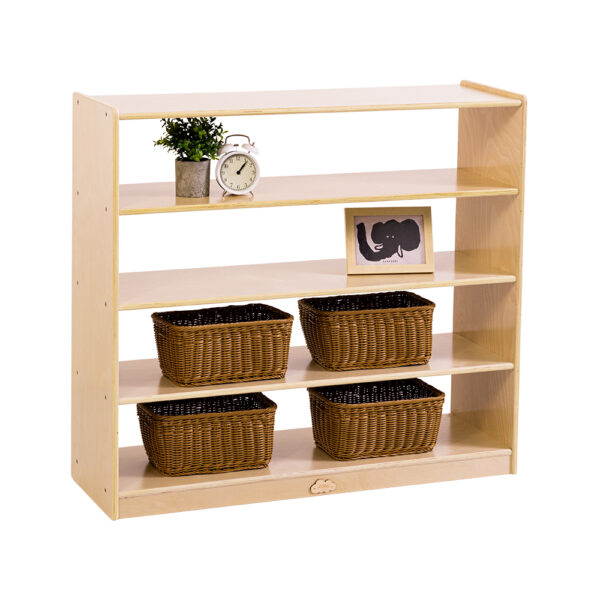 HomeDiscount-Jooyes 4 Shelf Wooden Storage Cabinet Open Back H91cm