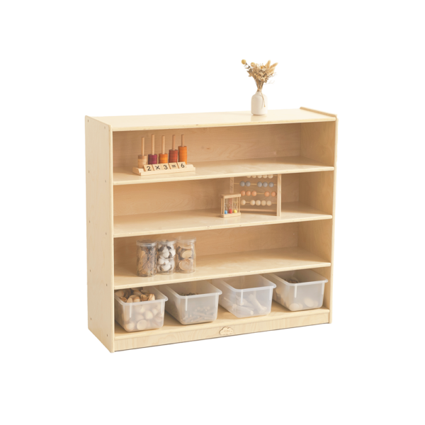 HomeDiscount-Jooyes Kids 4 Shelf Wooden Bookcase Organiser Storage - H91cm