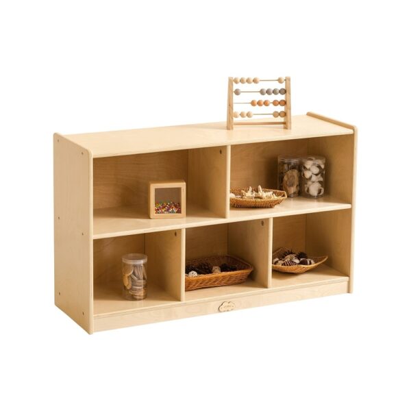 HomeDiscount-Jooyes 5 Cubby Cabinet Kids Bookshelf Organiser Storage - H60.5cm