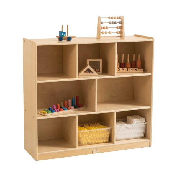 HomeDiscount-Jooyes 8 Cubby Cabinet Kids Bookshelf Organiser Storage - H91cm