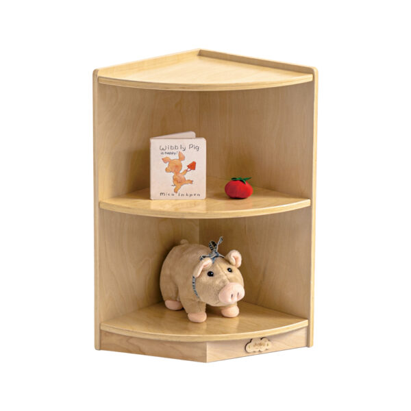 HomeDiscount-Jooyes Kids 2 Tier Corner Shelf Wooden Storage Cabinet