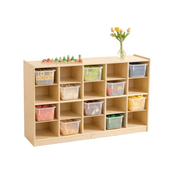 HomeDiscount-Jooyes 20 Cubby Cabinet Kids Bookshelf Organiser Storage