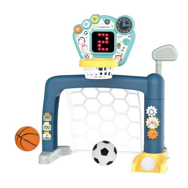 HomeDiscount-Sports World 3-in-1 Adjustable Indoor basketball  Soccer Goal  and Golf Set