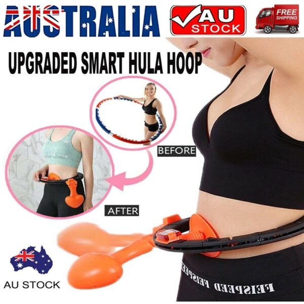 HomeDiscount-Smart Auto-Spinning Hula Hoop Lose Weight Exercise Detachable Portable LCD AU