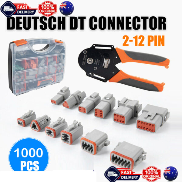 HomeDiscount-1000PCS Deutsch DT Connector Plug Kit With Genuine Deutsch Crimp Tool Auto Marin