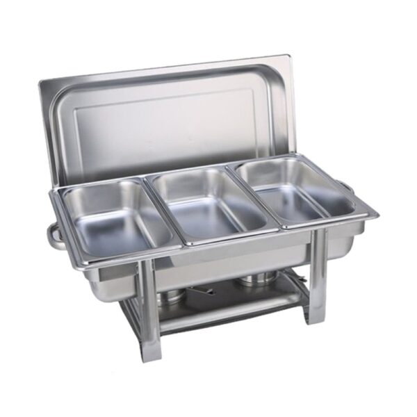 HomeDiscount-9L Chafing Dish Set Buffet Pan Bain Marie Bow Stainless Steel Food Warmer (3x3L)