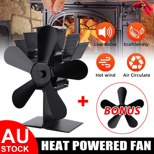 HomeDiscount-Wood Heater Fan Eco Heat Powered Self-Powered Silent for Fireplace Stove Burner