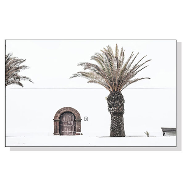 HomeDiscount-Wall Art 50cmx70cm European Palm Tree White Frame Canvas