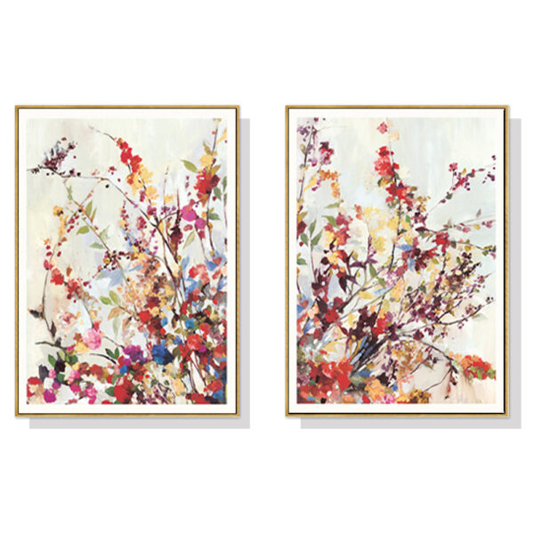 HomeDiscount-Wall Art 40cmx60cm Coming Spring 2 Sets Gold Frame Canvas