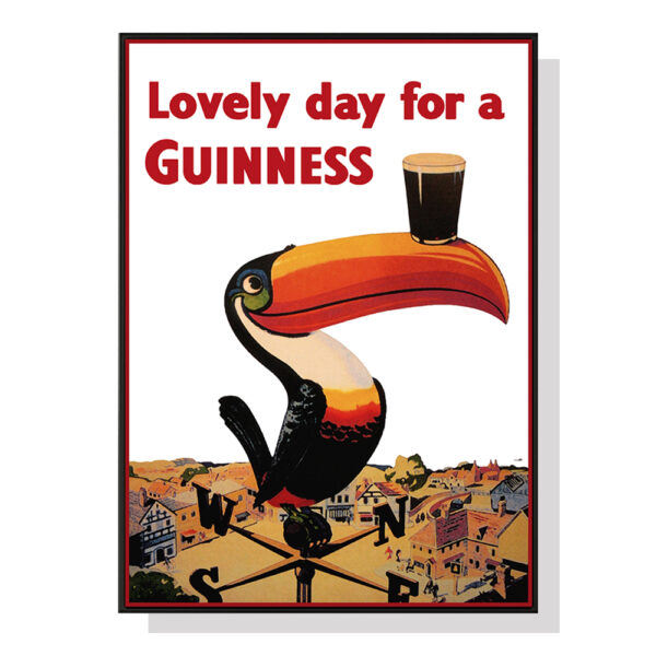 HomeDiscount-Wall Art 70cmx100cm Beer Lovely Day For A Guinness Black Frame Canvas