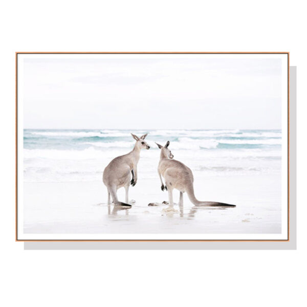 HomeDiscount-Wall Art 50cmx70cm Kangaroo Wood Frame Canvas