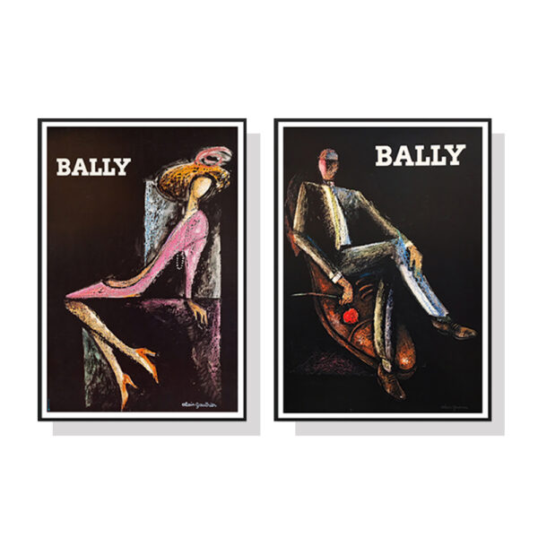 HomeDiscount-Wall Art 40cmx60cm Bally Man & Woman 2 Sets Black Frame Canvas