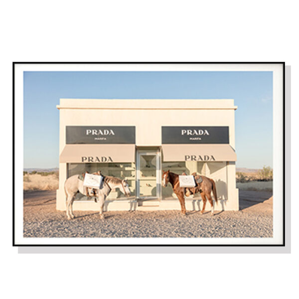 HomeDiscount-Wall Art 50cmx70cm Horses Fashion Black Frame Canvas