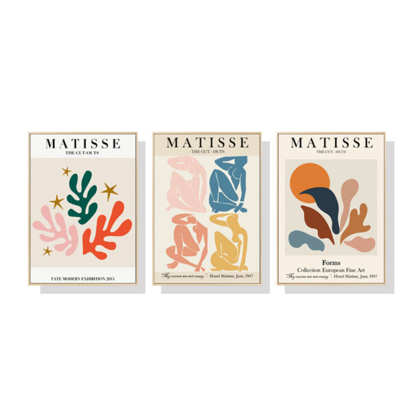 HomeDiscount-Wall Art 50cmx70cm Matisse 3 Sets Wood Frame Canvas