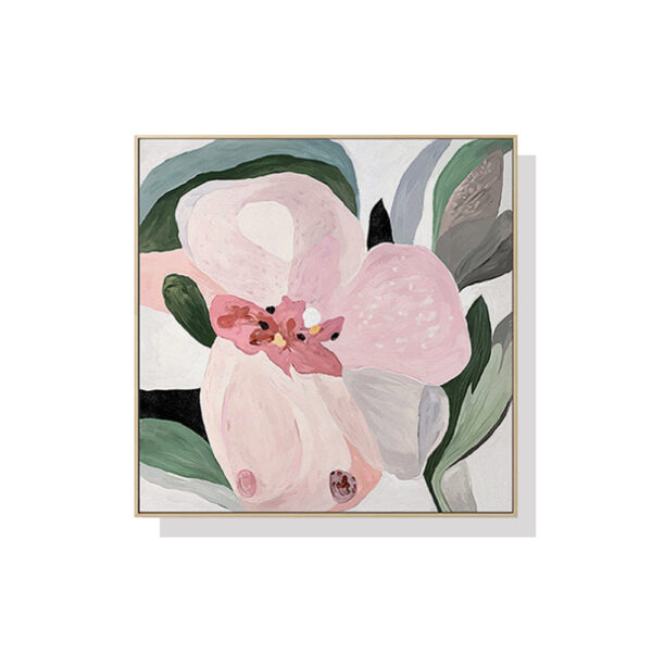 HomeDiscount-Wall Art 50cmx50cm Floral Hand Painting  Wood Frame Canvas