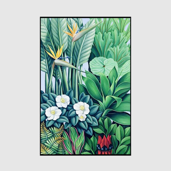 HomeDiscount-Wall Art 50cmx70cm Tropical plants Black Frame Canvas