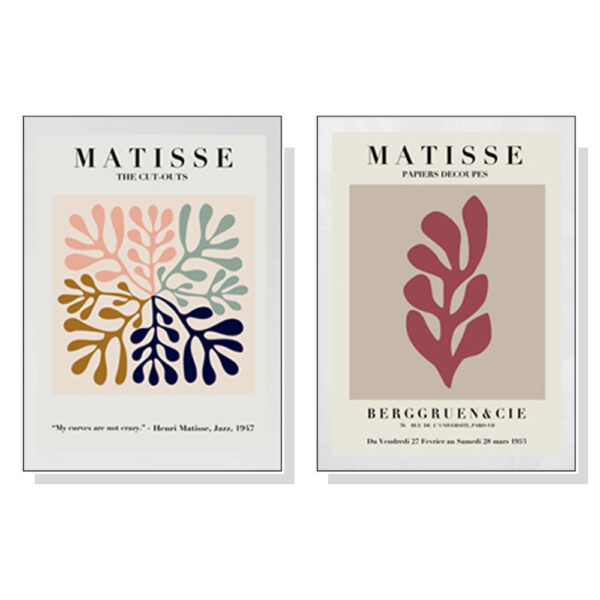 HomeDiscount-Wall Art 40cmx60cm Matisse 2 Sets White Frame Canvas