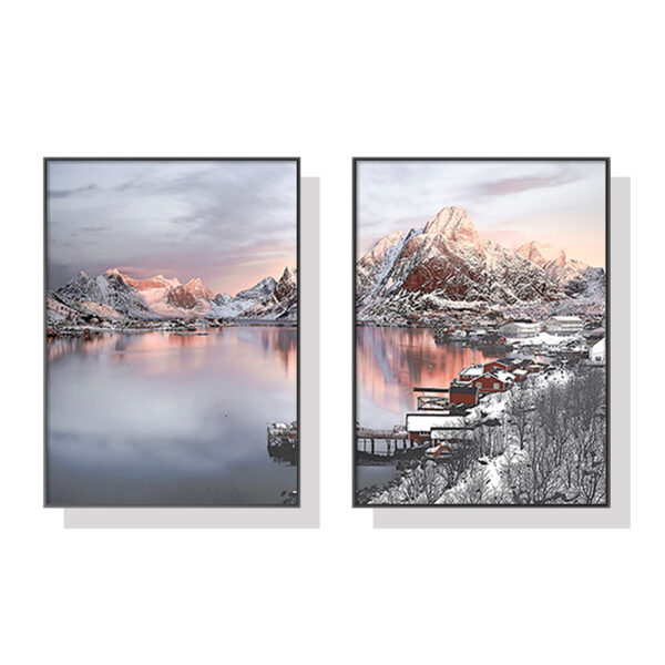 HomeDiscount-Wall Art 40cmx60cm Nordic Norway 2 Sets Black Frame Canvas