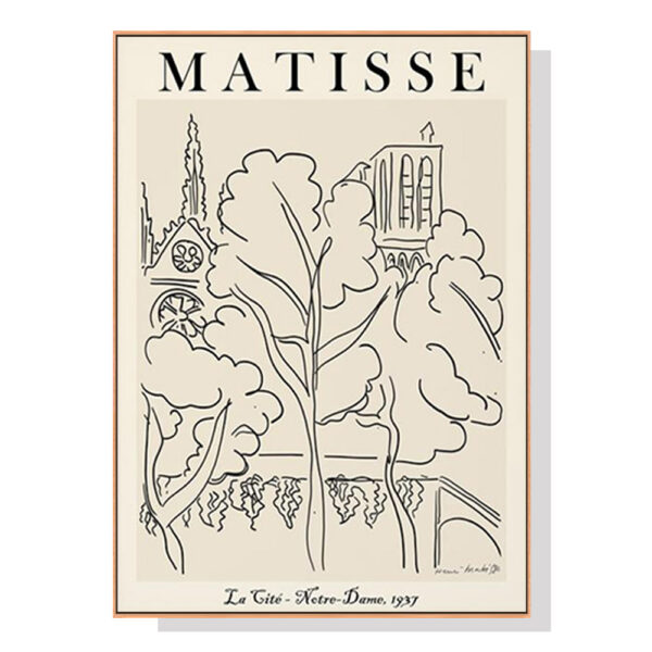 HomeDiscount-Wall Art 60cmx90cm Line Art By Henri Matisse Wood Frame Canvas