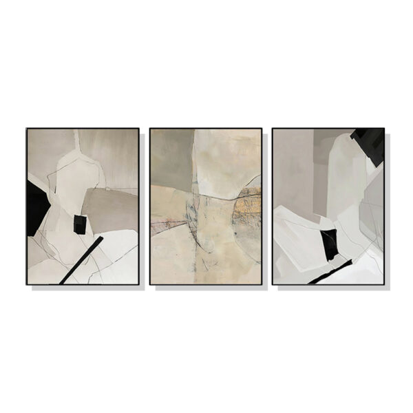 HomeDiscount-Wall Art 50cmx70cm Modern Abstract 3 Sets Black Frame Canvas