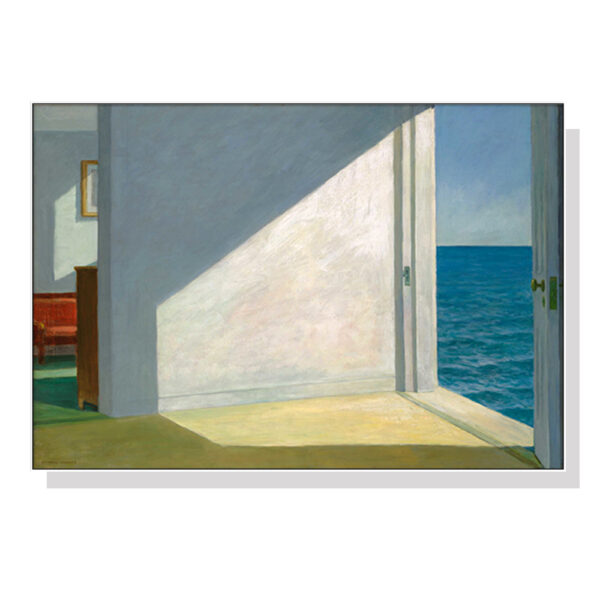 HomeDiscount-Wall Art 60cmx90cm Room By The Sea By Edward Hopper White Frame Canvas