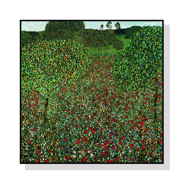 HomeDiscount-Wall Art 50cmx50cm Italian garden by Gustav Klimt Black Frame Canvas