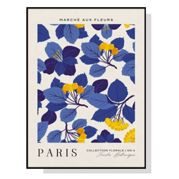 HomeDiscount-Wall Art 80cmx120cm Paris Flower Market Black Frame Canvas