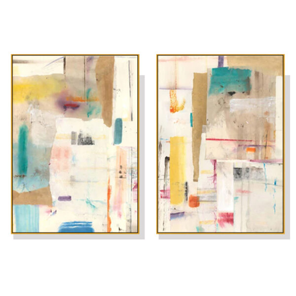 HomeDiscount-Wall Art 60cmx90cm Sonder By Jean Kenna 2 Sets Gold Frame Canvas