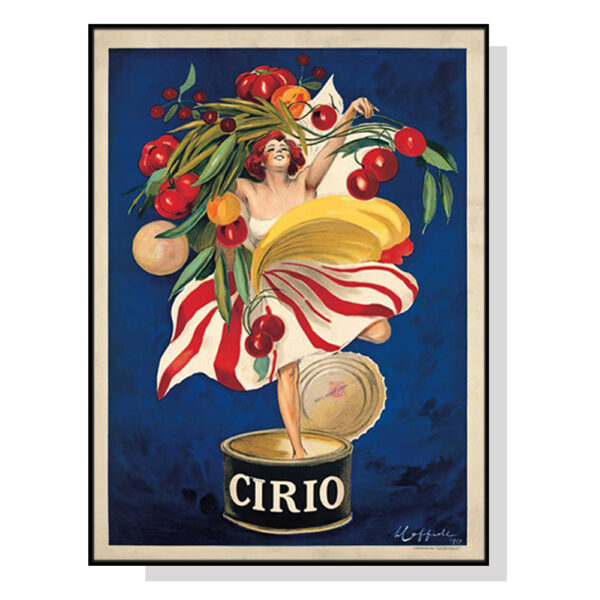 HomeDiscount-Wall Art 70cmx100cm Cirio By Leonetto Cappiello Black Frame Canvas